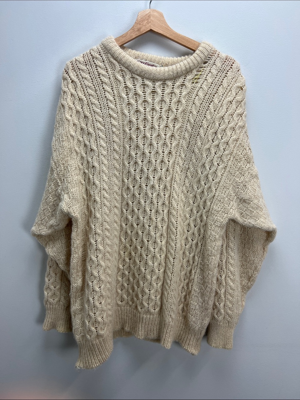 Vintage Celtic Country Alpaca Wool Sweater Made in Ireland Mens Small Fisherman